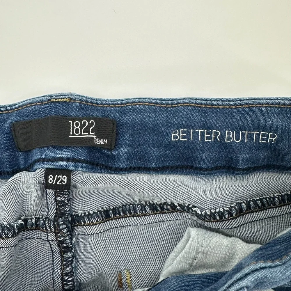 1822 Denim Jeans Womens 8/29 Blue Better Butter Slim Straight Mid-Rise Whisker